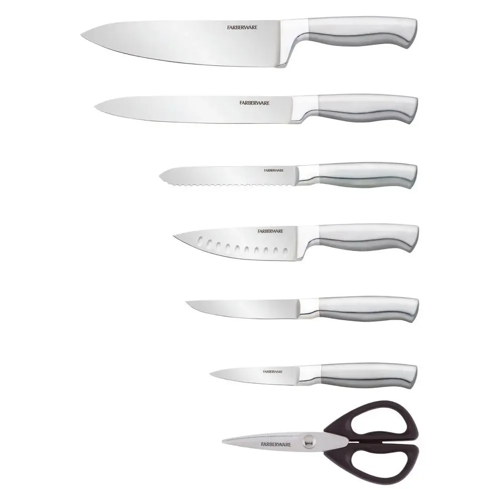 Open Box - Farberware 13 Pc Self Sharpening Hollow Handle Knife Block Set