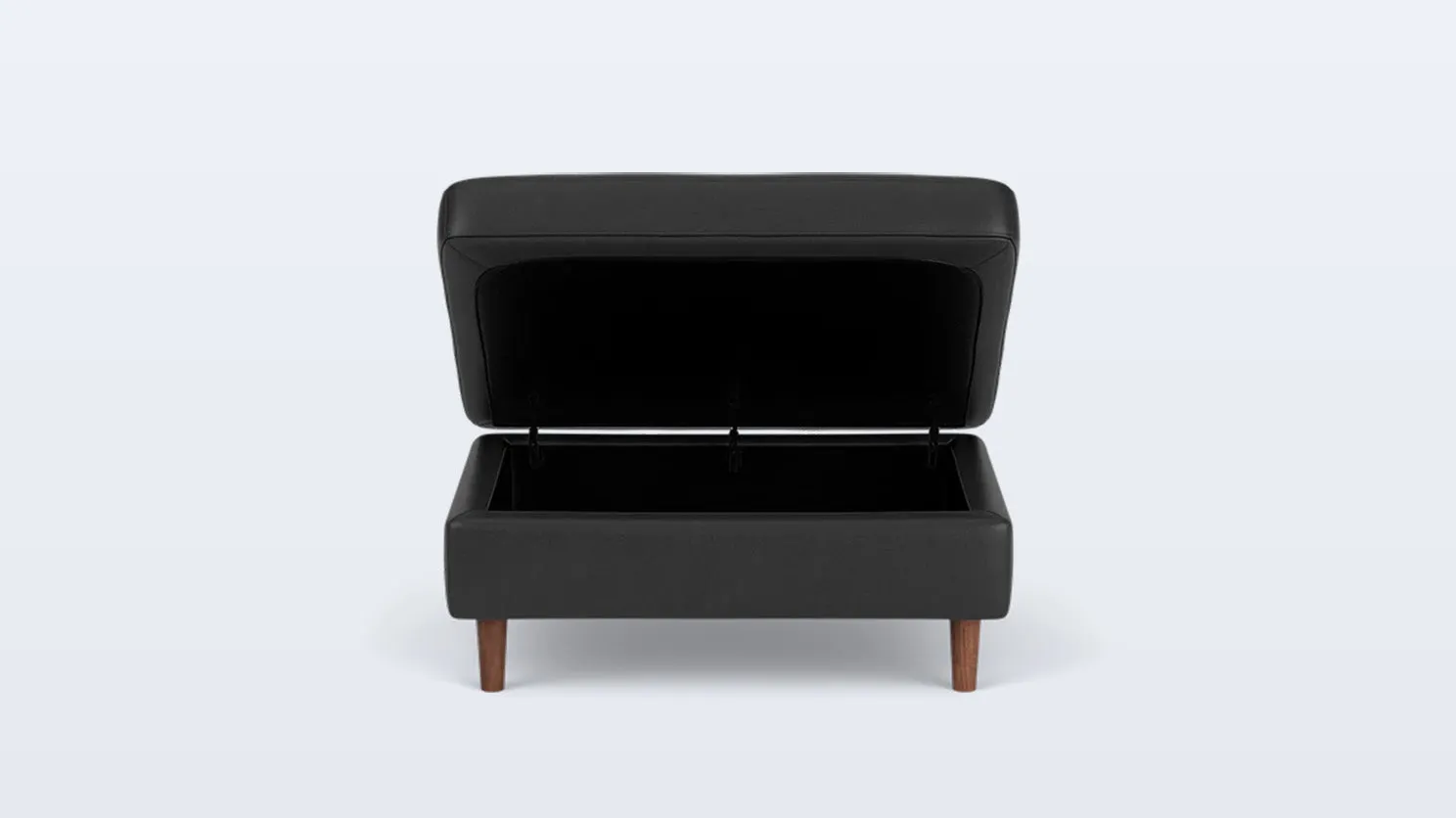 oskar rectangular storage ottoman - leather