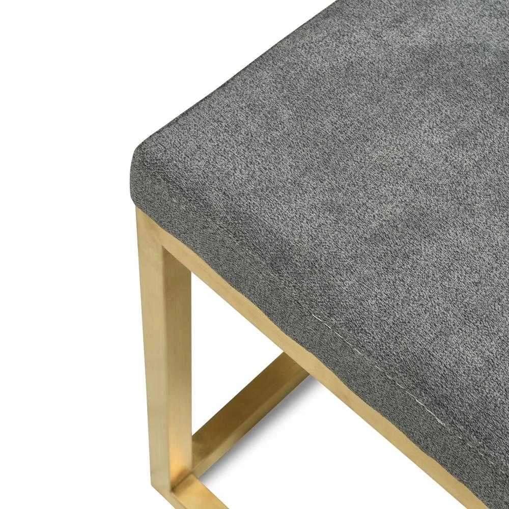 Ottoman - Gunmetal Grey - Gold Base