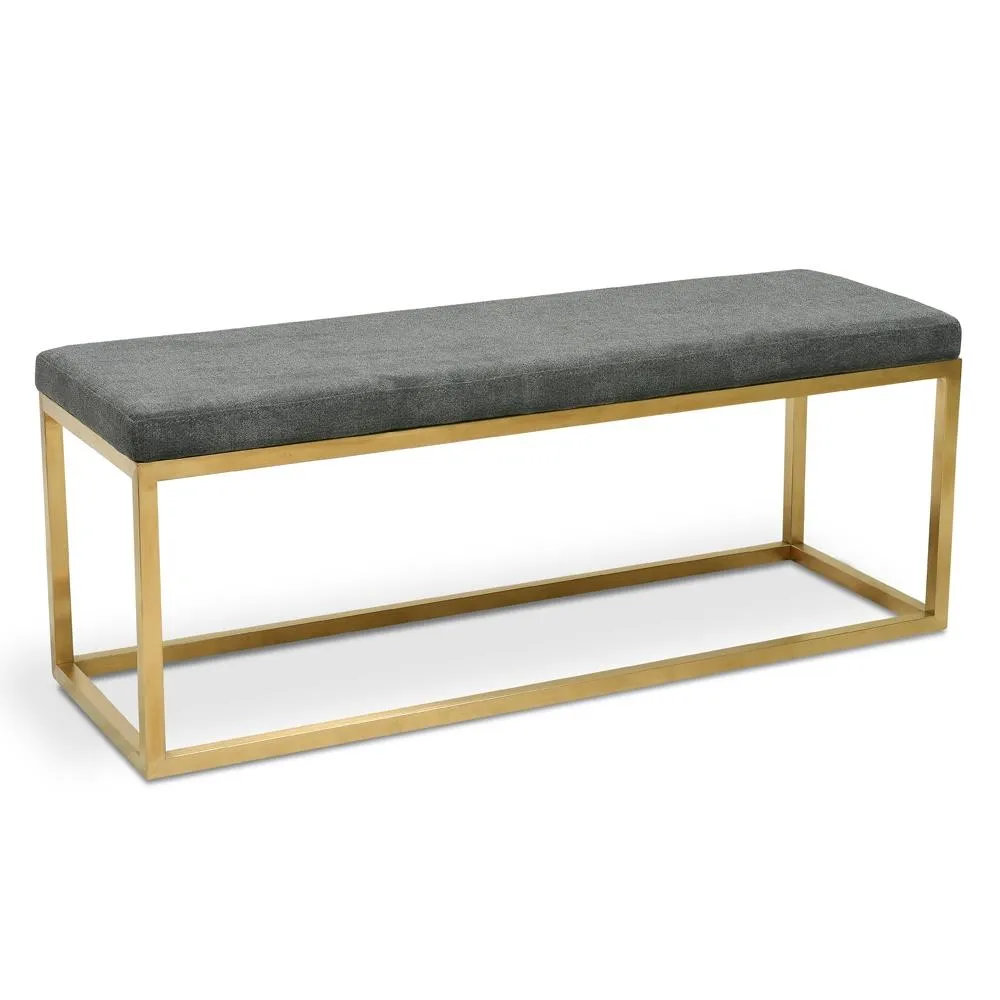 Ottoman - Gunmetal Grey - Gold Base