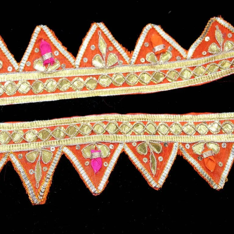 Peach & Golden Traditional Gota Trim (Wholesale)