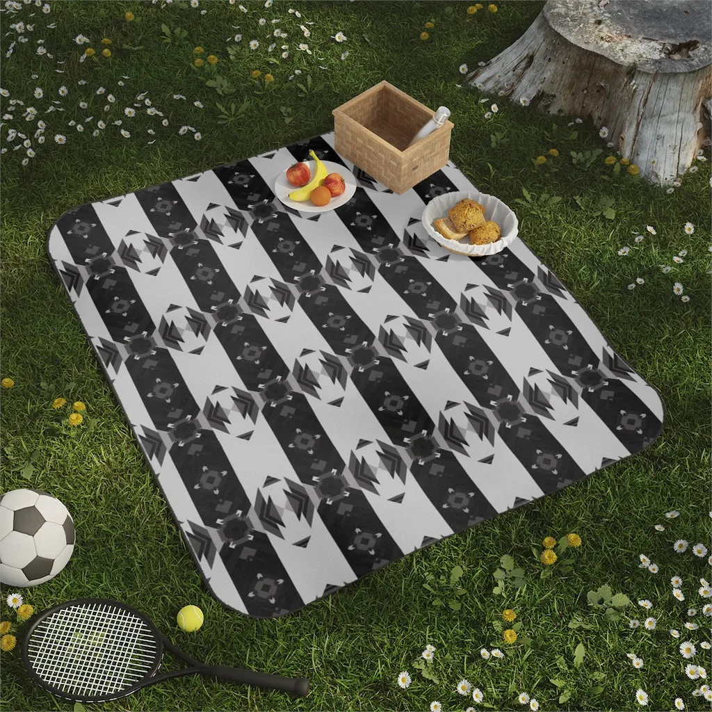 Picnic Blanket Black Hawn Pattern Lawn Picnic Blanket Beach Blanket with Strap One Size One Sized Print Gifts