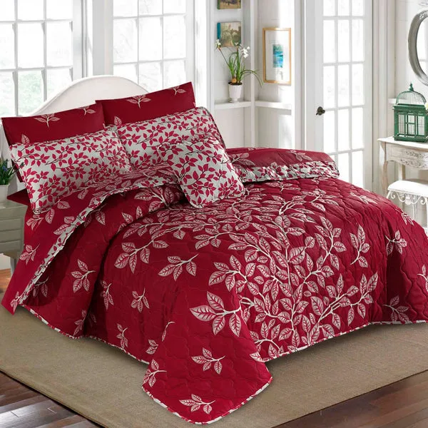 Redish- 7 pc Summer Comforter set (Light Filling)