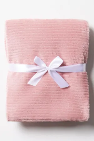 Rib Waffle Blanket Pink