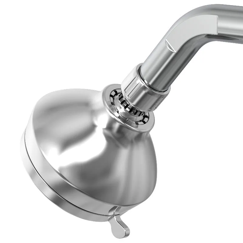 Shower Head 6-Settings, Soft Self-Cleaning Nozzles, Without ABS Shower Arm, ABS Ball Joint