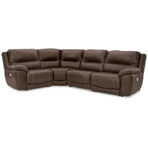 Signature Design by Ashley Dunleith Power Reclining Leather Match 4 pc Sectional U7160458/U7160477/U7160446/U7160462