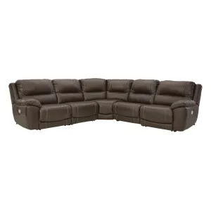 Signature Design by Ashley Dunleith Power Reclining Leather Match 5 pc Sectional U7160458/U7160446/U7160477/U7160446/U7160462