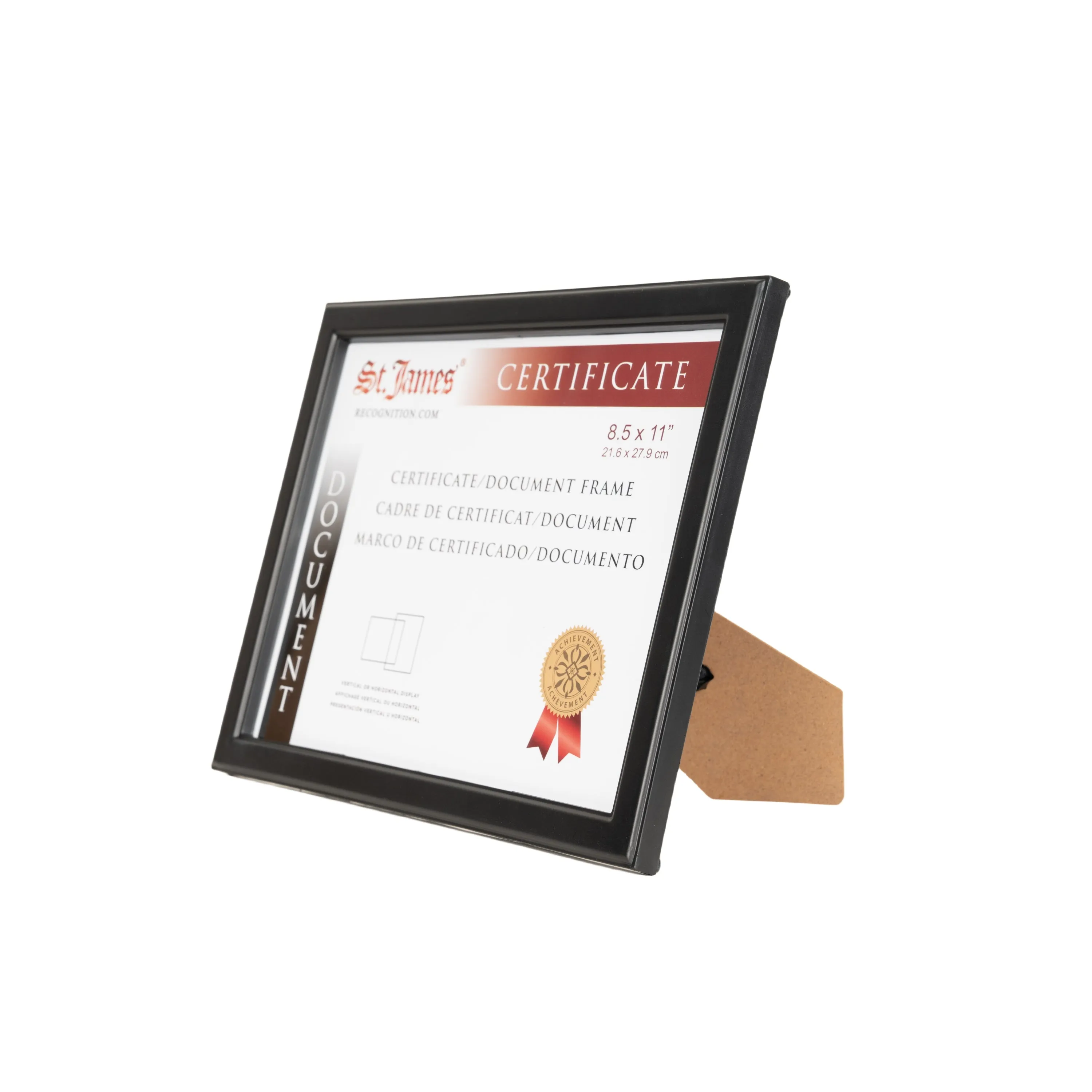 St. James® Certificate/Document/Diploma Frame, 8.5x11", Black, 83913