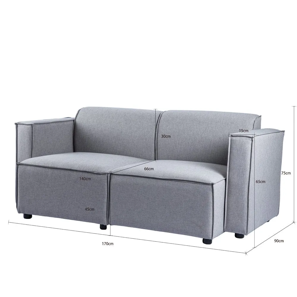 Tessa Modular 2 Seater Sofa with 2 Ottomans