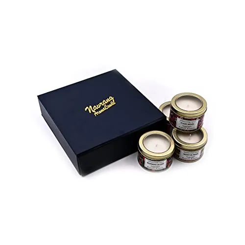 Tin Container Scented Soy Candle for Home Decoration | Aromatherapy Candles |Aromatic Fragrance | 18hrs Burn Time | Home Decor | Unique Gift -120 gm Wax (PACK of 4 (ALL VARIATION))