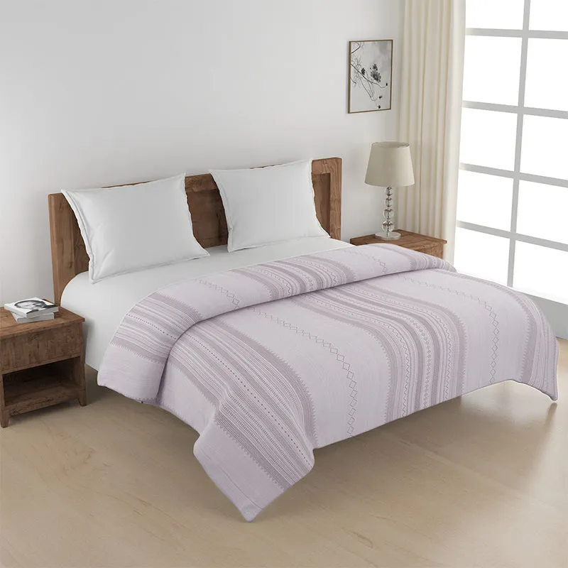 Twila Striped Cotton Comforter (Pink)  - 150 GSM