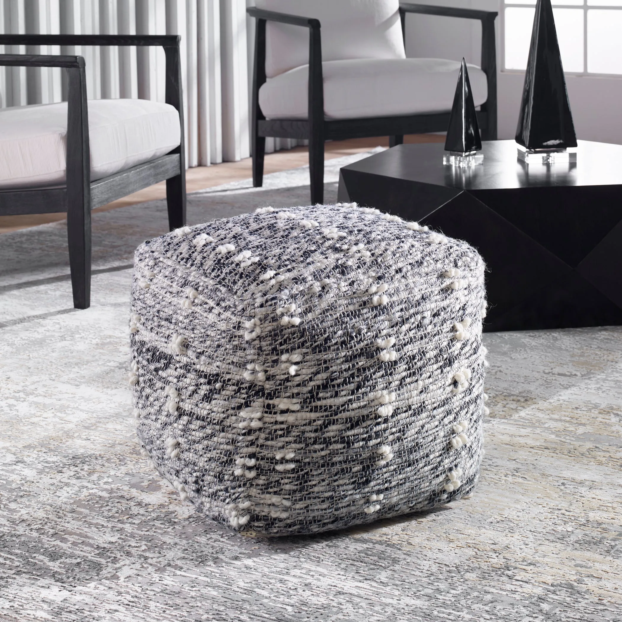 Uttermost Narol Gray Pouf