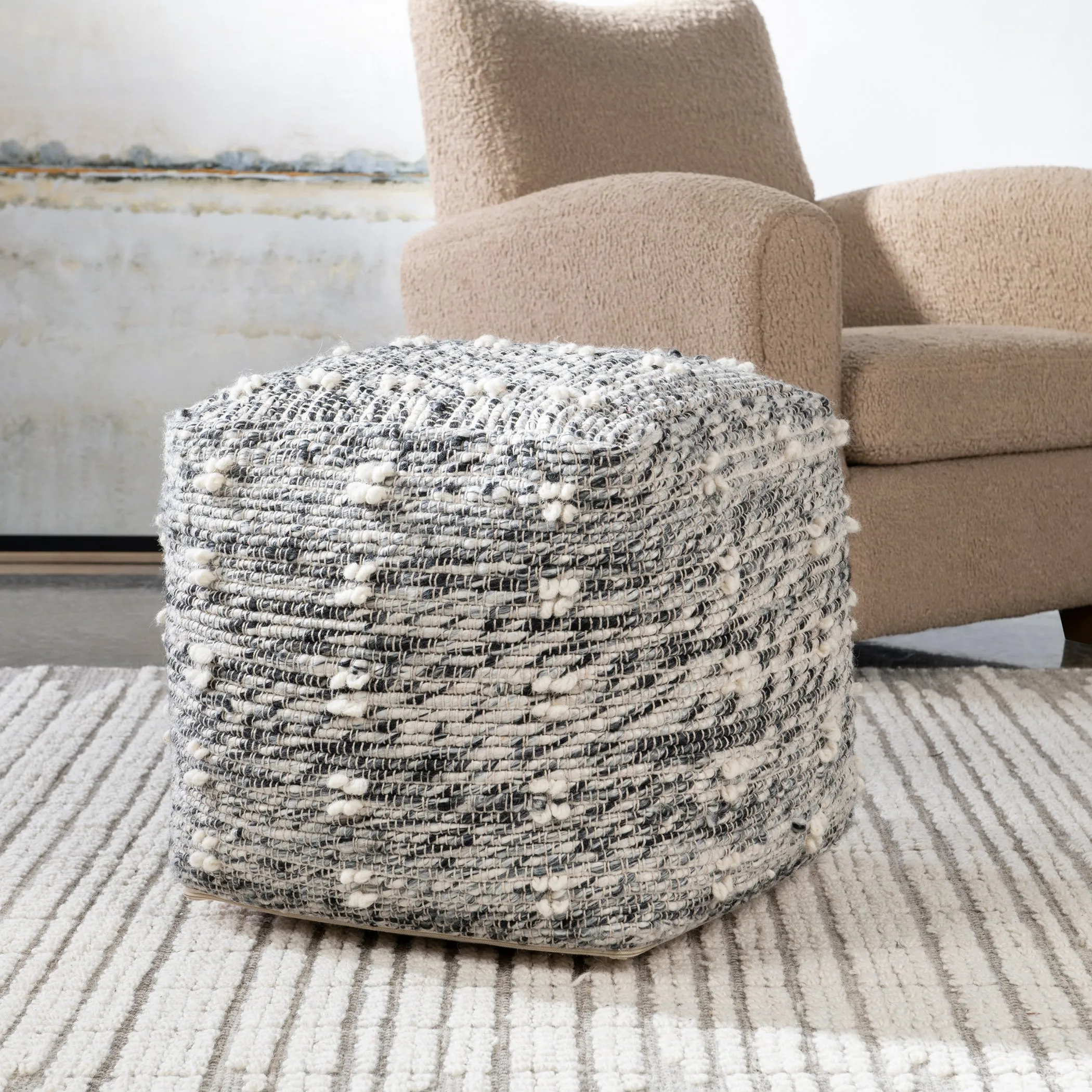 Uttermost Narol Gray Pouf