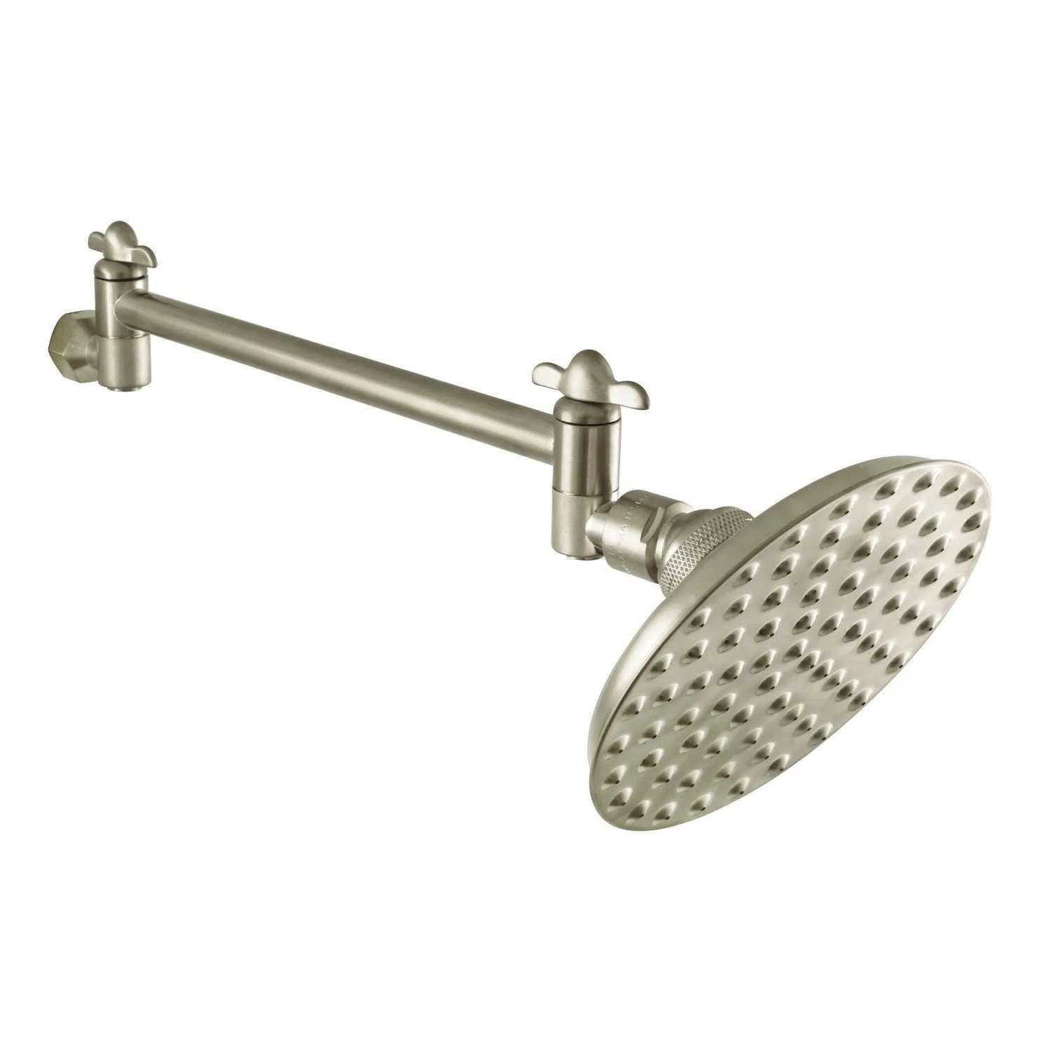 Victorian 5-1/4-Inch Round Raindrop Brass Shower Head with 10-Inch High-Low Shower Arm