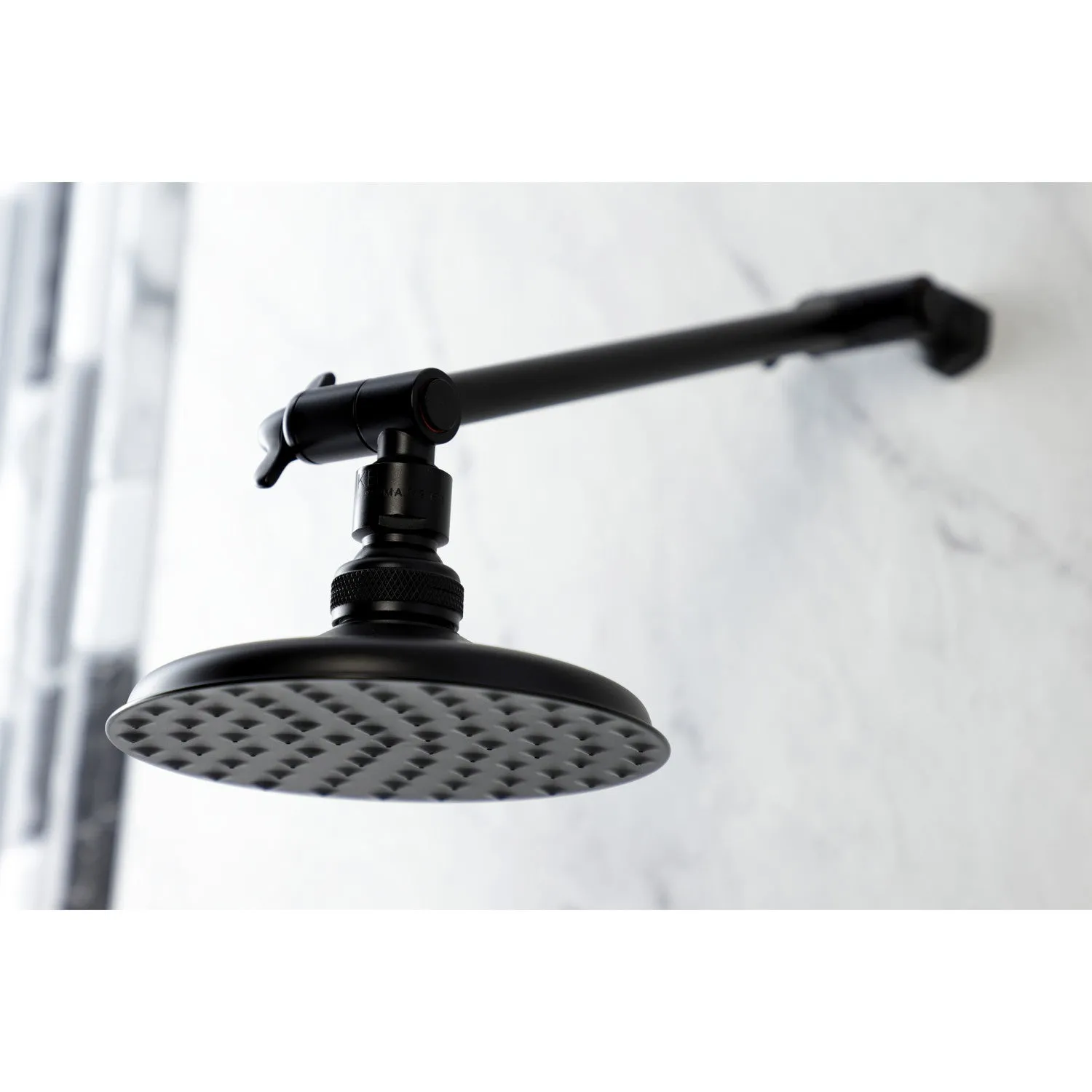 Victorian 5-1/4-Inch Round Raindrop Brass Shower Head with 10-Inch High-Low Shower Arm