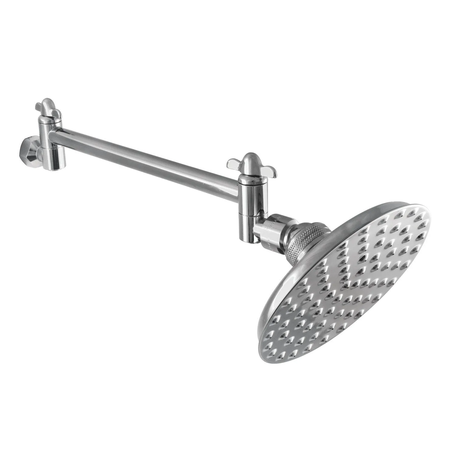 Victorian 5-1/4-Inch Round Raindrop Brass Shower Head with 10-Inch High-Low Shower Arm