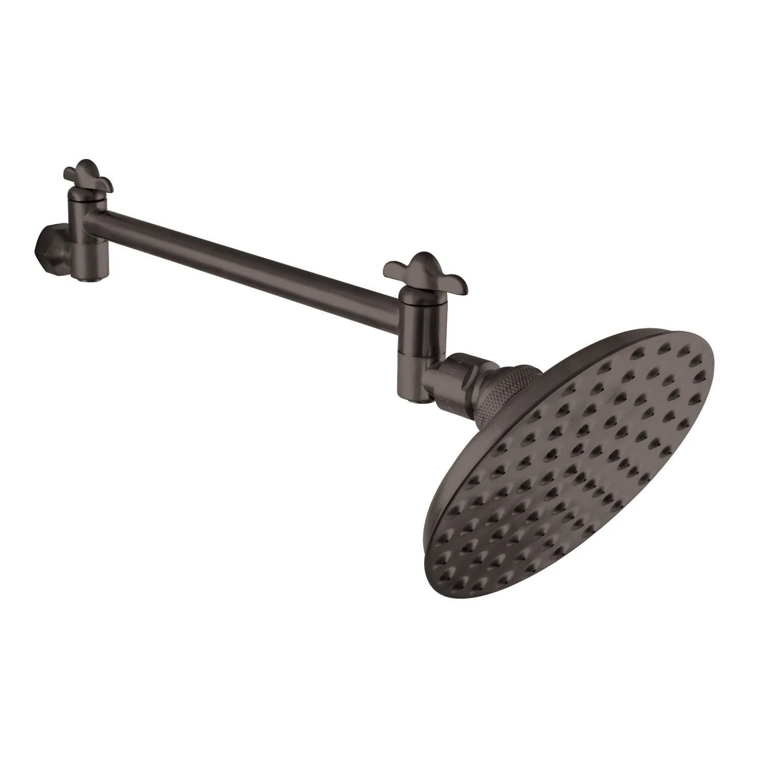 Victorian 5-1/4-Inch Round Raindrop Brass Shower Head with 10-Inch High-Low Shower Arm