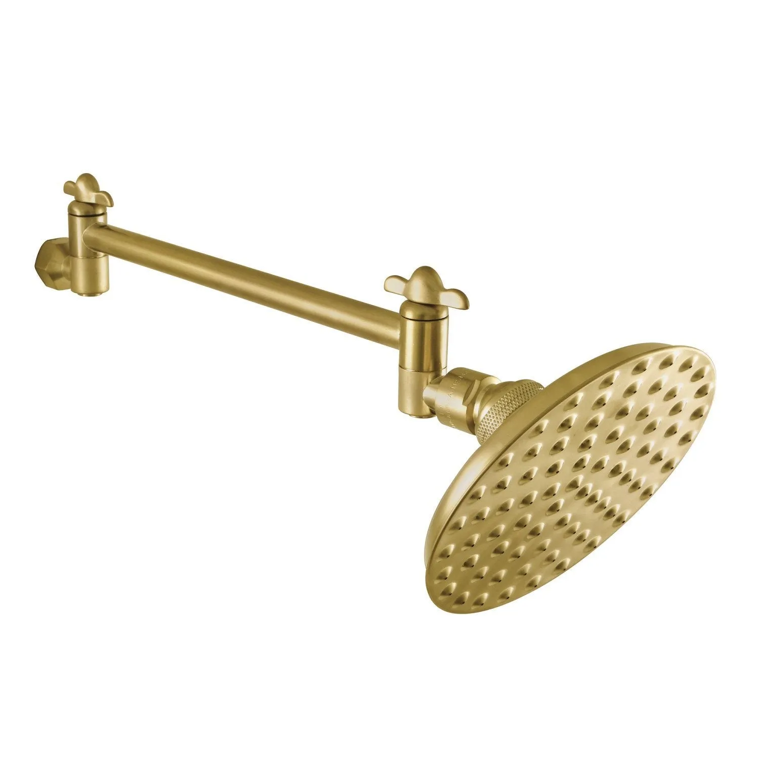 Victorian 5-1/4-Inch Round Raindrop Brass Shower Head with 10-Inch High-Low Shower Arm