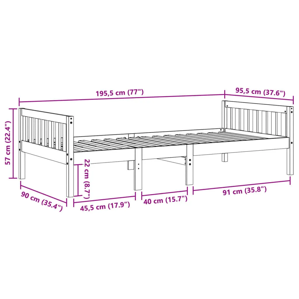 vidaXL Children's Bed without Mattress Wax Brown 90x190 cm Solid Wood Pine