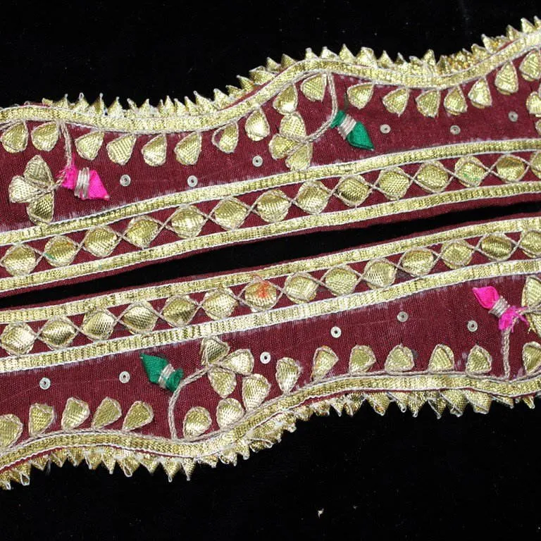 Violet & Golden Traditional Gota Trim (Wholesale)