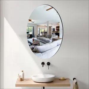 WallDaddy - Self Adhesive Wall Mirror Stickers Big Size (30x20) Cm Frameless Mirror for Wall Stickers | Mirror for Bathroom | Bedroom | Wash Basin Flexible Mirror Sheets for Wall (Mr-OvalMirror)