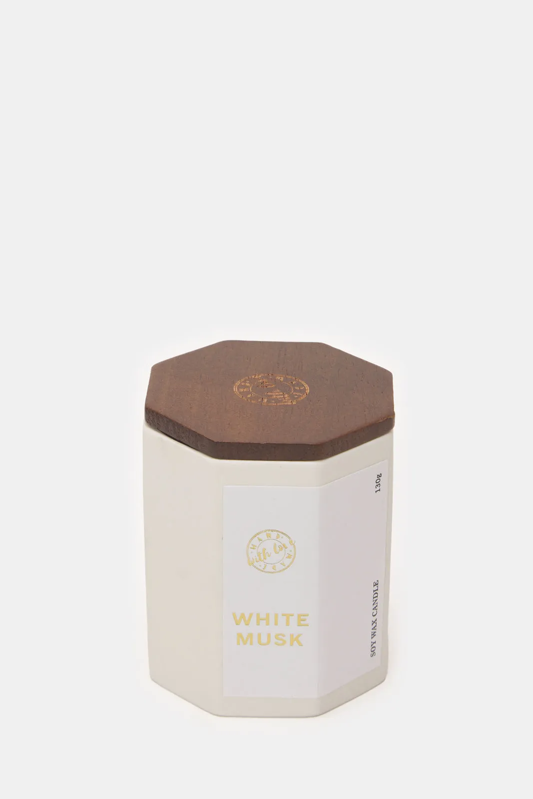 White Musk Scented Candle Jar With Lid (Small)