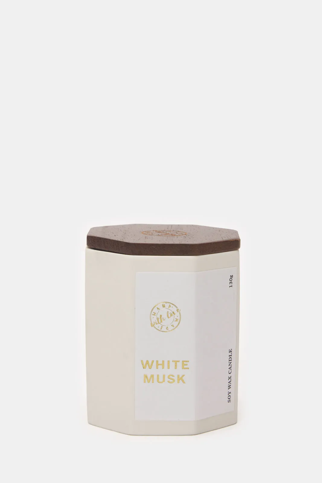 White Musk Scented Candle Jar With Lid (Small)