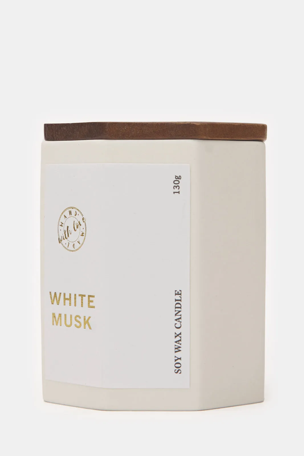 White Musk Scented Candle Jar With Lid (Small)