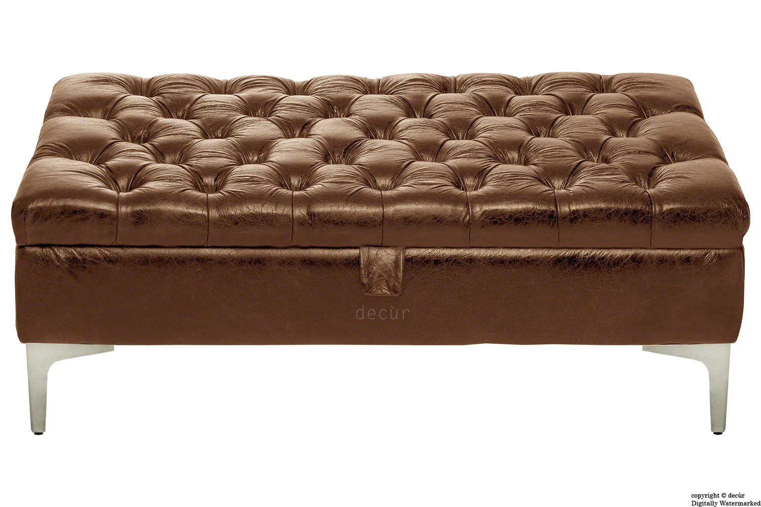 Wraith Leather Vintage Footstool - Brown