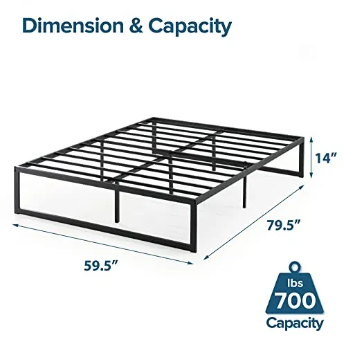 ZINUS Abel Metal Platform Bed Frame / Mattress Foundation with Steel Slat Support / No Box Spring Needed / Easy Assembly, Queen