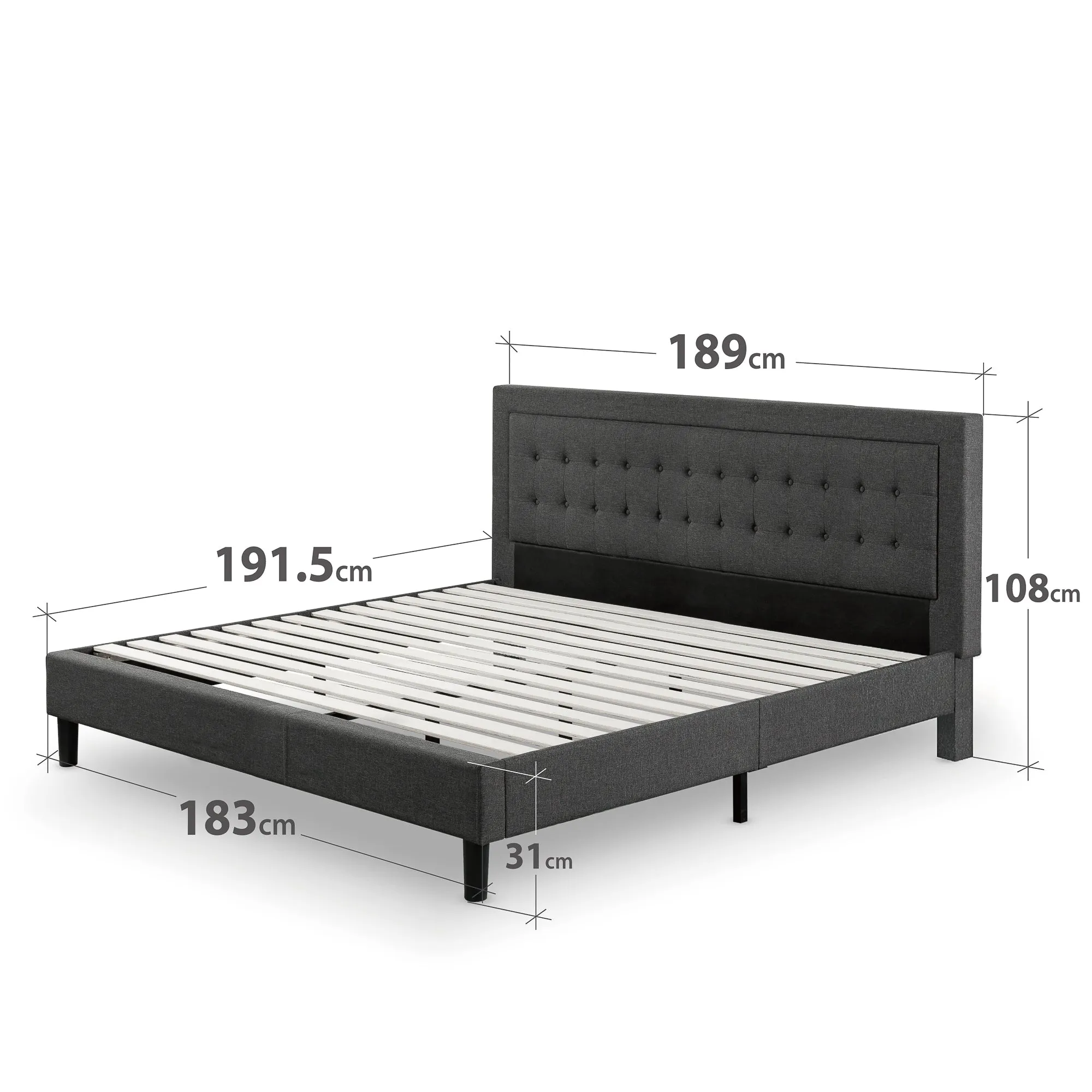 Zinus Dachelle Upholstered Platform Bed Frame